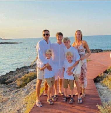 Kristen Pazik with her husband Andriy Shevchenko and kids Jordan, Christian, Alexander, and Rider Gabriel Shevchenko
